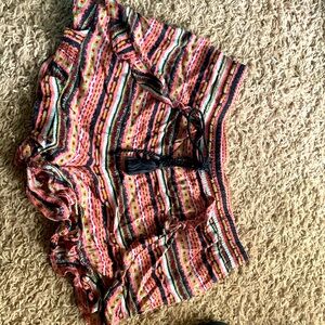 Shorts , multi colored, scrunch, ruffle bottom